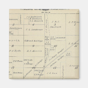 T23S R23E Tulare County Section Karta Magnet