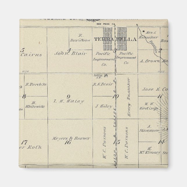 T23S R27E Tulare County Section Karta Magnet (Framsidan)