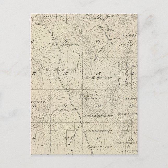 T23S R29E Tulare County Section Karta Vykort (Framsida)