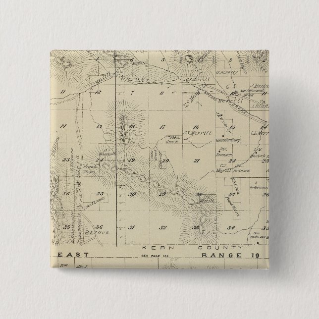 T24S R1619E Tulare County Section Karta Knapp (Framsida)