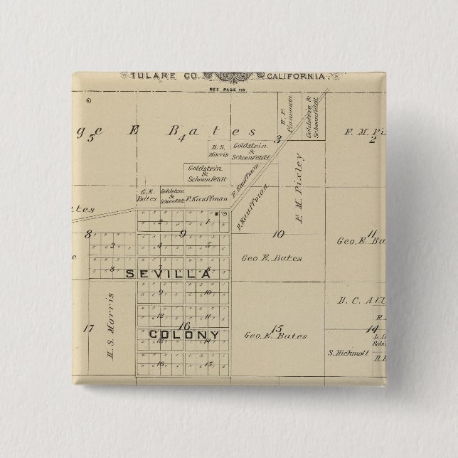 T24S R23E Tulare County Section Karta Knapp (Framsida)