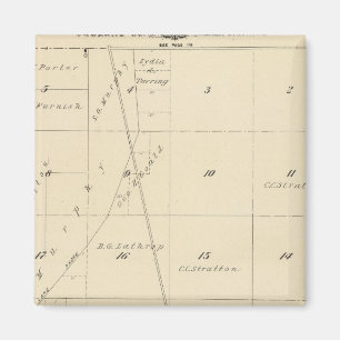 T24S R24E Tulare County Section Karta Magnet