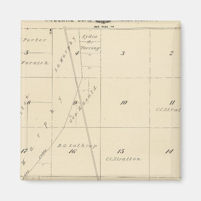 T24S R24E Tulare County Section Karta Magnet (Framsidan)