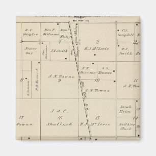 T24S R25E Tulare County Section Karta Magnet