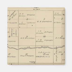 T24S R26E Tulare County Section Karta Magnet