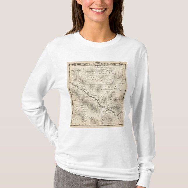 T24S R28E Tulare County delar upp kartan Tee Shirt (Framsida)