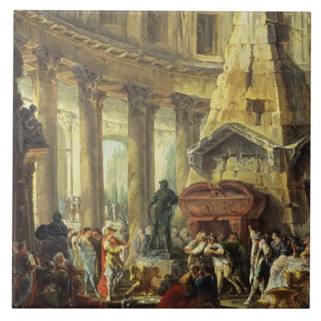 T28516 Alexander underbaren som besöker graven av Kakelplatta (Framsidan)