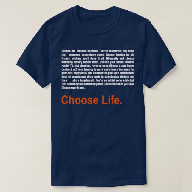 T2 Trainspotting 2 Välj Life T Shirt (Design framsida)