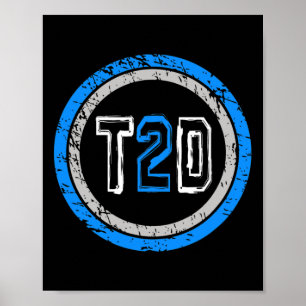 T2d Blå emblem Typ 2 Medvetenhet om diabetes Poster