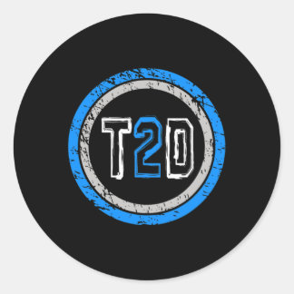T2d Blå emblem Typ 2 Medvetenhet om diabetes Runt Klistermärke