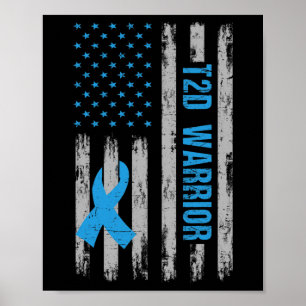 T2d Ökad medvetenhet om amerikanska Flagga Diabeti Poster