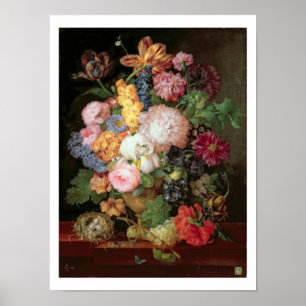 T30763 A Fortsatt liv för blommor och frukt (panel Poster