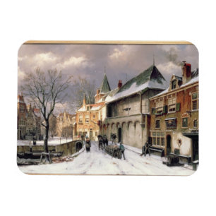T3117 A View of a Dutch Town in Winter Magnet