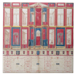 T31456 studie av en romersk Fresco, 1775 (w/c, Kakelplatta