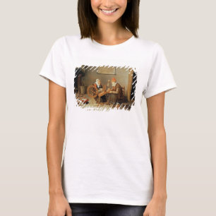 T31883 en insida med en gammal kvinna på en snurr t-shirt