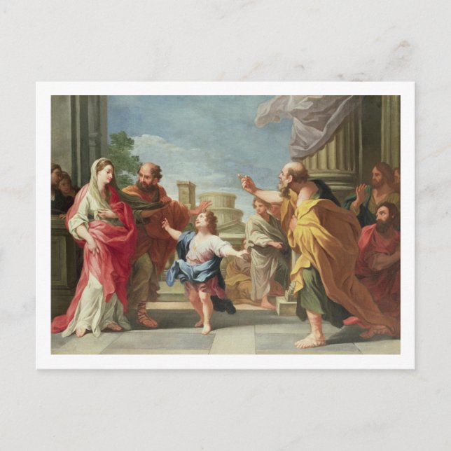 T32126 Kristus som predikar i Temple Vykort (Framsida)