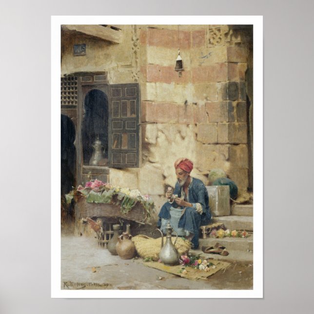 T32410 Blomsäljaren, 1891 (panel) Poster (Framsidan)