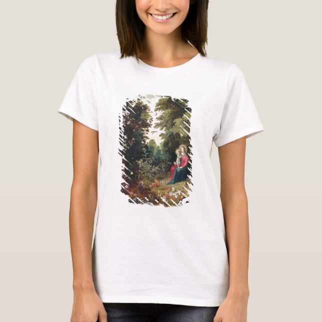 T32789 Madonna och Child in a Ligcape (panel) Tee (Framsida)