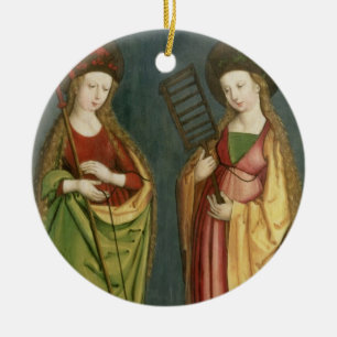 T32982 St Margaret av Antioch och St.-tro, c.15 Julgransprydnad Keramik