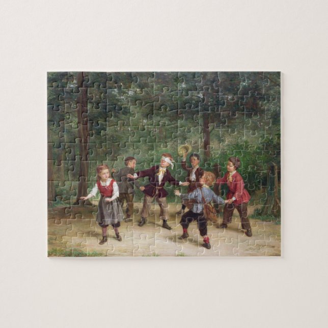 T33268 förblindar man fantast 91316me; barn; leka pussel (Horisontell)