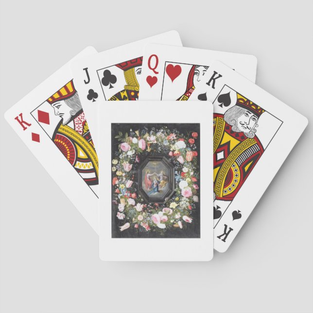 T33453 Jungfrukoronationen omgiven av Spelkort (Baksidan)
