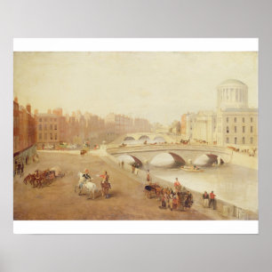 T34018 floden Liffey och lagdomstolarna, Dublin Poster