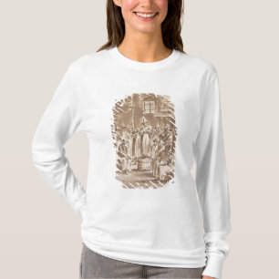 T34029 ett Quakerbönmöte (skriva & bläck på pa Tee Shirt