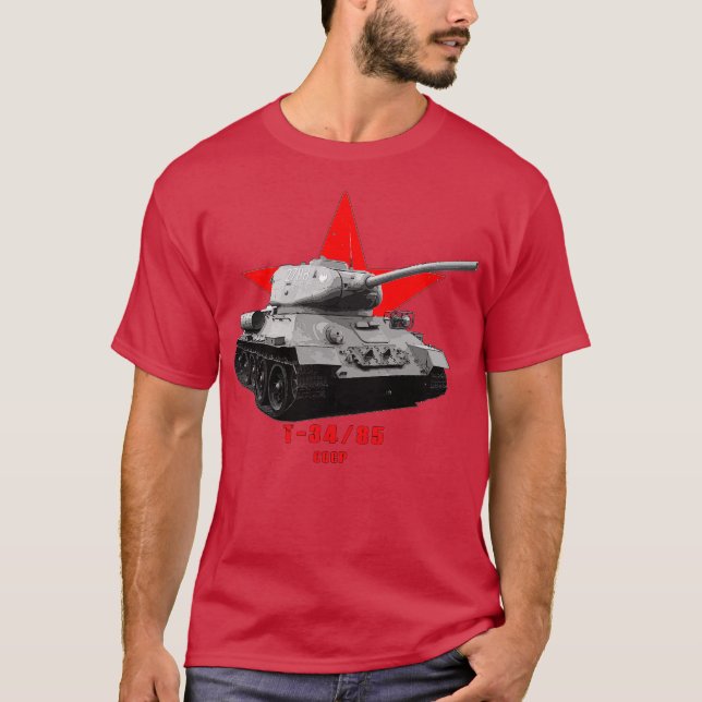 T3485 Military tank WW2 T Shirt (Framsida)