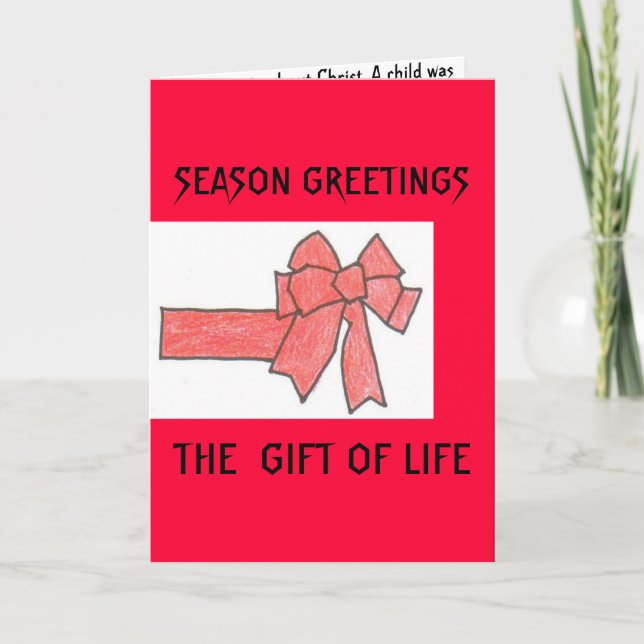 T3ONE 010, SEASON HÄLSNING, GIFT OF LIFE HELGKORT (Framsida)