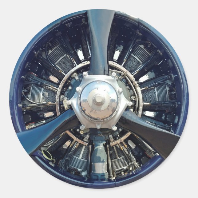 T-28-trojan Runt Klistermärke (Framsida)