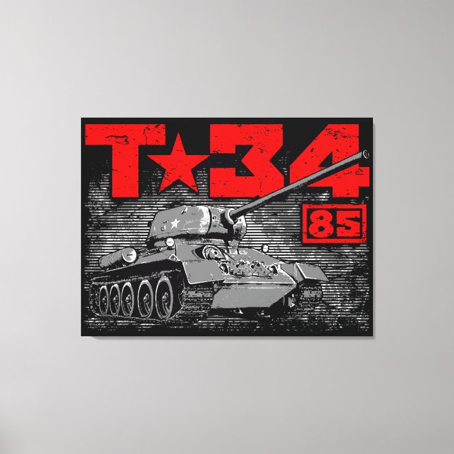 T-34-85 Sovjetunionens medelstora tank Canvastryck (Framsida)
