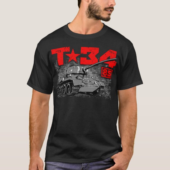 T-34-85 Sovjetunionens medelstora tank T Shirt (Framsida)