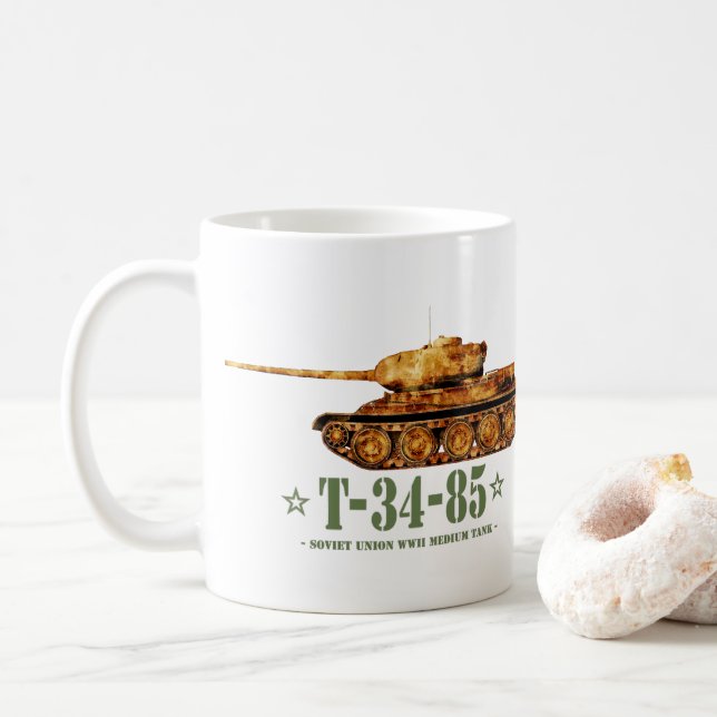 T-34-85 Världskrig Två sovjetiska medelstora Tanke Kaffemugg (Med munk)