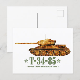 T-34-85 Världskrig Två sovjetiska medelstora Tanke Vykort