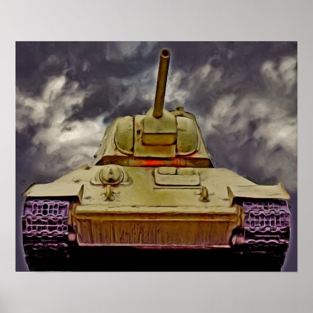 T-34 Russian Tank,Soviet Memorial,Berlin - Oil/Fro Poster (Framsidan)