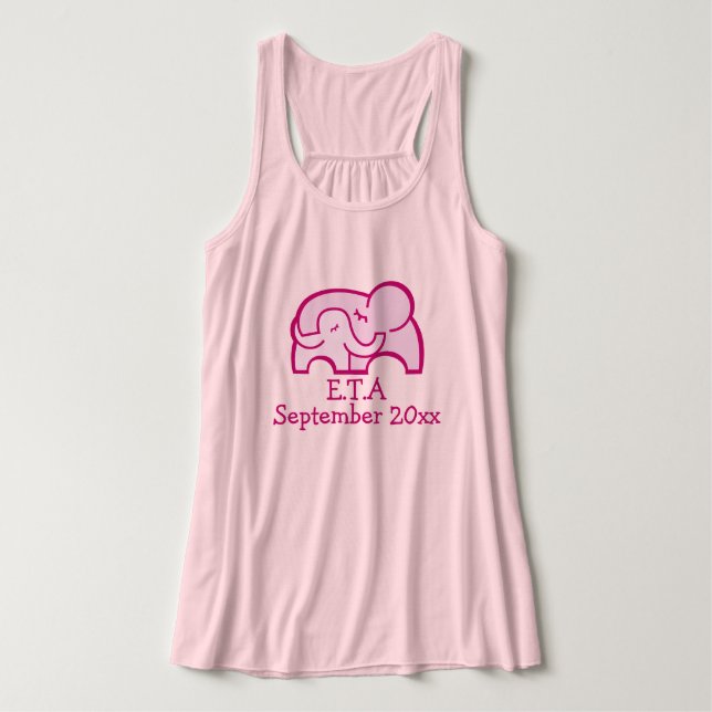 T.A.T.A. rosa av elefant, hug, moderskap Linne Med Racerback (Design framsida)