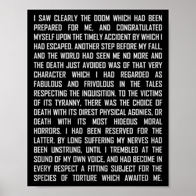 T And The Pendulum Edgar Allan E Etry Excerpt Prem Poster (Framsidan)