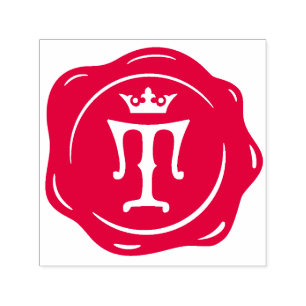 T - Antique Vax Seal Gothic Krona Initial Brev Självfärgande Stämpel