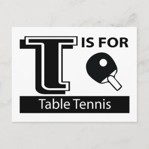 T är för Bord tennis Vykort