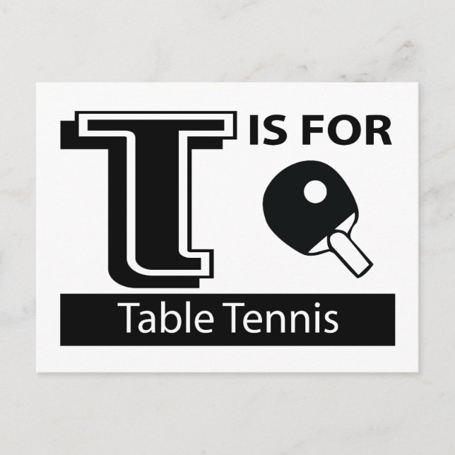 T är för Bord tennis Vykort (Framsida)
