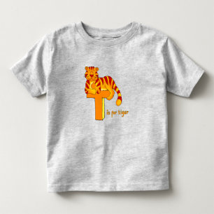 T är för för ungedjur för tiger orange t-skjor tee shirt
