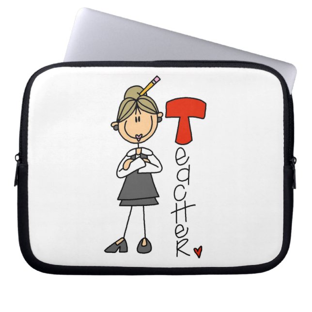 T är för Lärare Laptop Sleeve (Framsidan)
