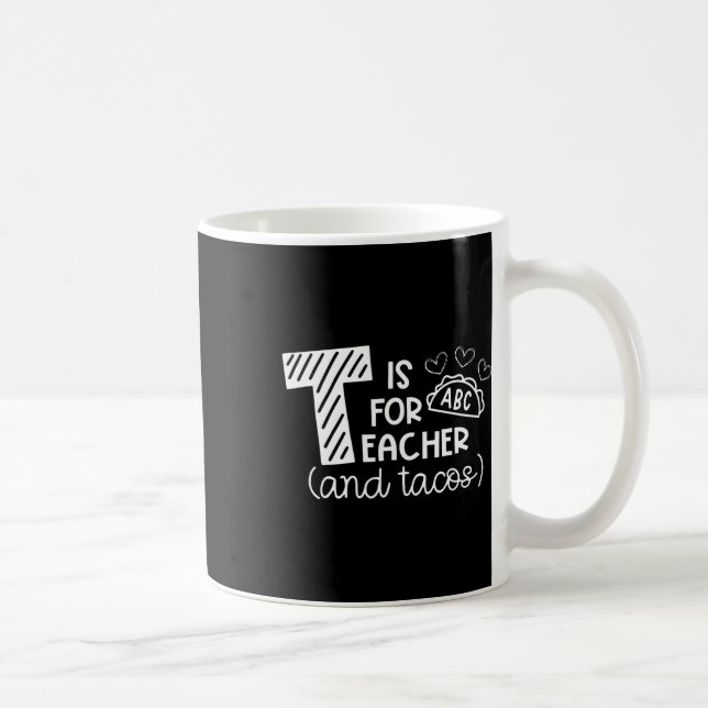 T är för lärare och tacos, presenter till lärare o kaffemugg (Höger)