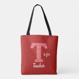 T är för Lärare Red Tote Bag Tygkasse