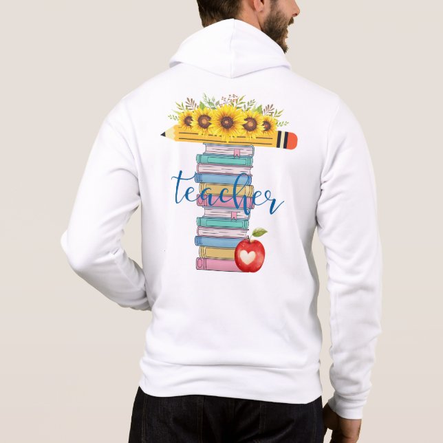 T är för personligen Blommigt Pencil Bokar T Shirt (Baksida)