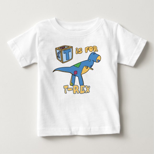 T är för T-Rex babyT-tröja Tee Shirt (Framsida)