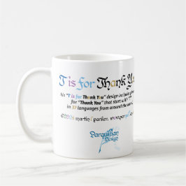 T är för Tack Mugg - Blå och Guld