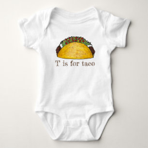 T är för Taco Mexican Food Alphabet Brev T Tee