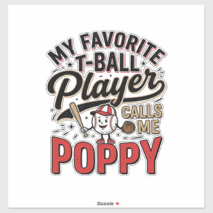 T-Ball Vallmo Vintage Gravyr T-Shirt Design_1 Klistermärken