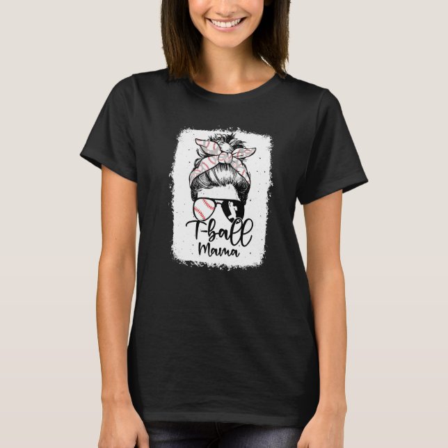 T Boll Mama Vintage Leopard Rufsylt Utblekt   Shirt (Framsida)